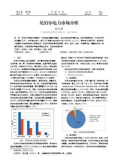 尼泊尔电力市场分析