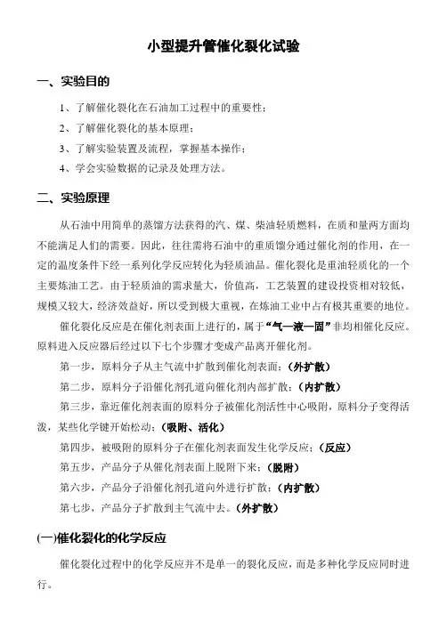 01 最新小型提升管催化裂化实验