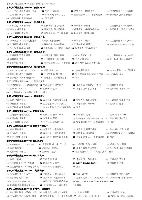 乐智小天地宝宝版15集内容