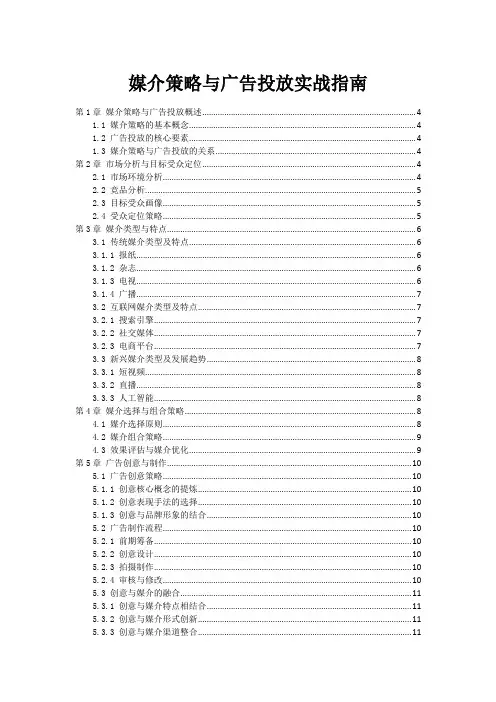 媒介策略与广告投放实战指南