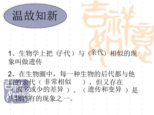 济南版生物八年级上册4.4.4《生物的变异》课件1