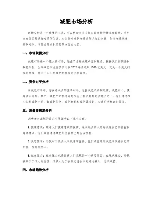 减肥市场分析