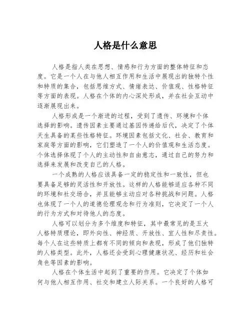 人格是什么意思
