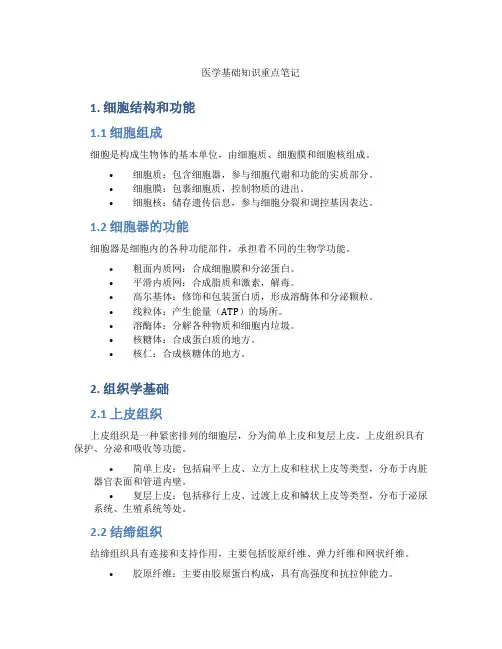 医学基础知识重点笔记