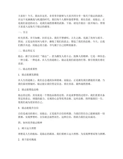 演讲稿励志开场白推荐词