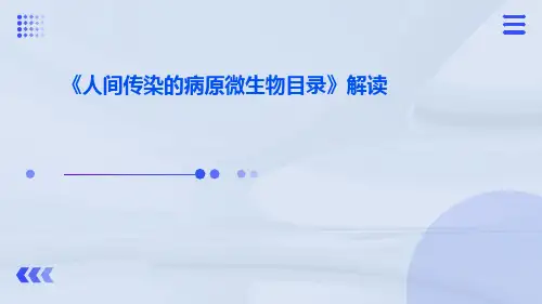 《人间传染的病原微生物目录》解读ppt课件