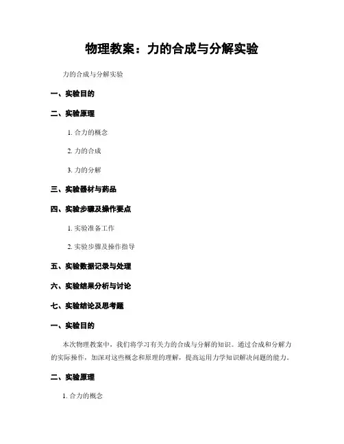 物理教案：力的合成与分解实验 (2)