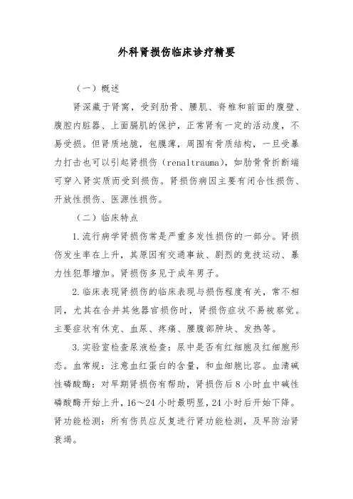 外科肾损伤临床诊疗精要