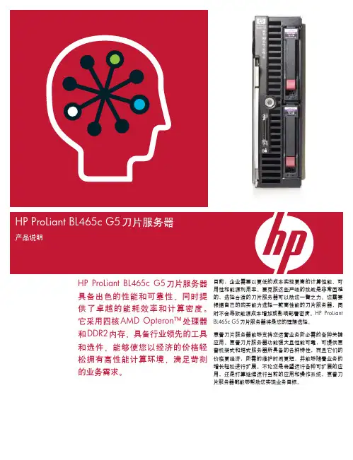 HP ProLiant BL465c G5刀片服务器 说明书