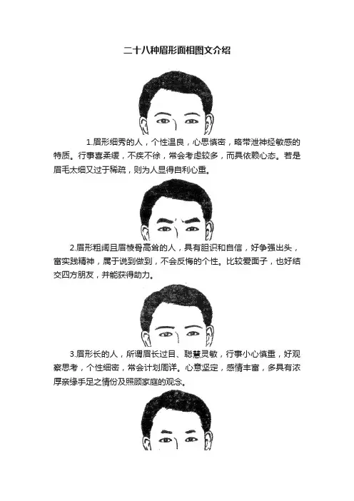 二十八种眉形面相图文介绍