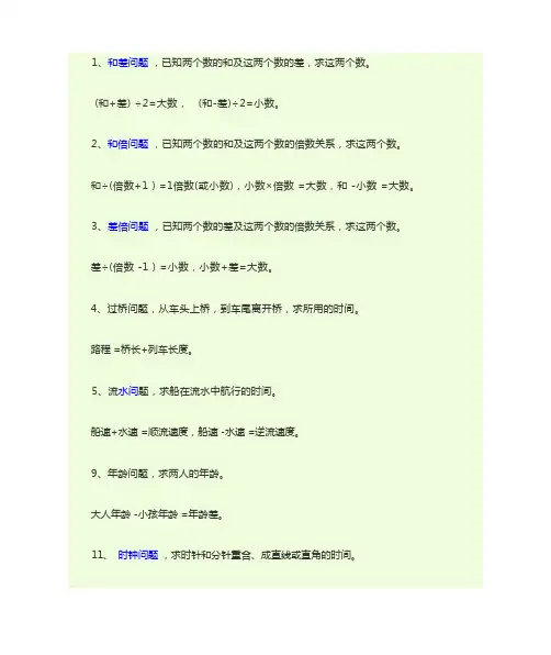 应用题公式大全