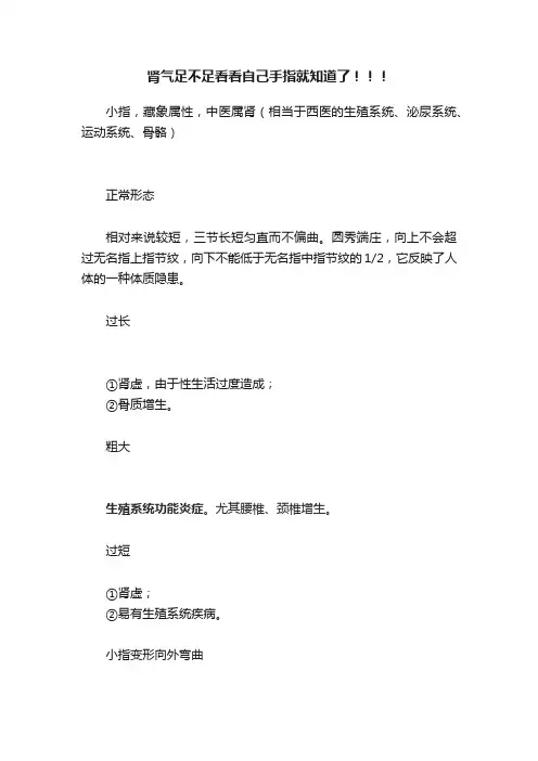 肾气足不足看看自己手指就知道了！！！