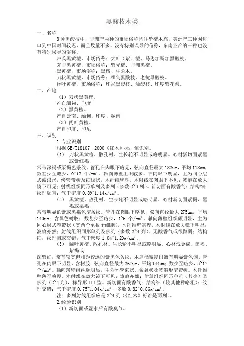 第四章黑酸枝木类