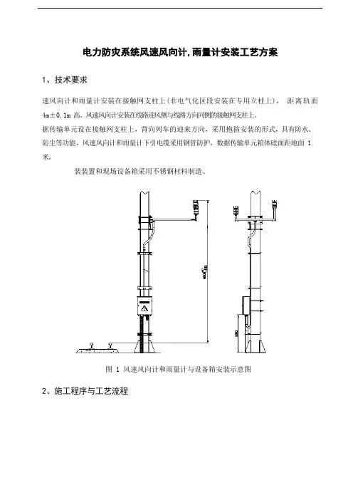 电力防灾系统风速风向计,雨量计安装工艺方案
