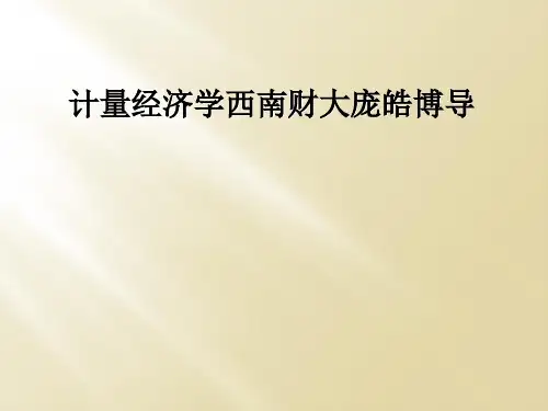 计量经济学西南财大庞皓博导