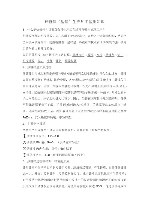 热镀锌生产加工基础知识