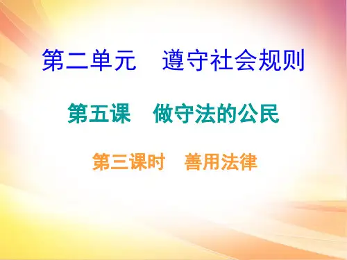 第五课-第三课时善用法律作业课件-秋部编版道法与法治八年级上册(共20张PPT)