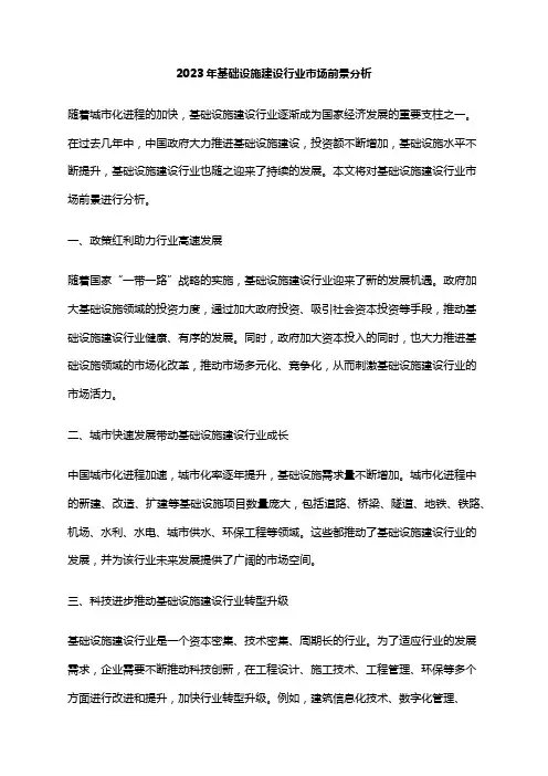 2023年基础设施建设行业市场前景分析