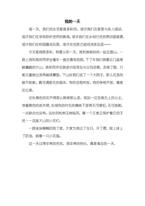 四年级作文：我的一天作文400字_2