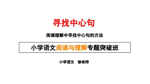 阅读理解之寻找中心句(课堂PPT)