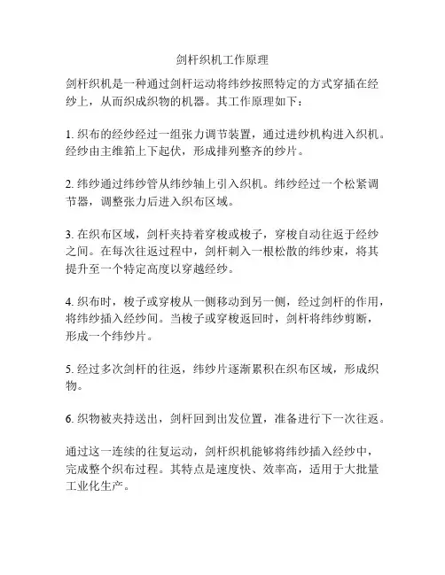 剑杆织机工作原理