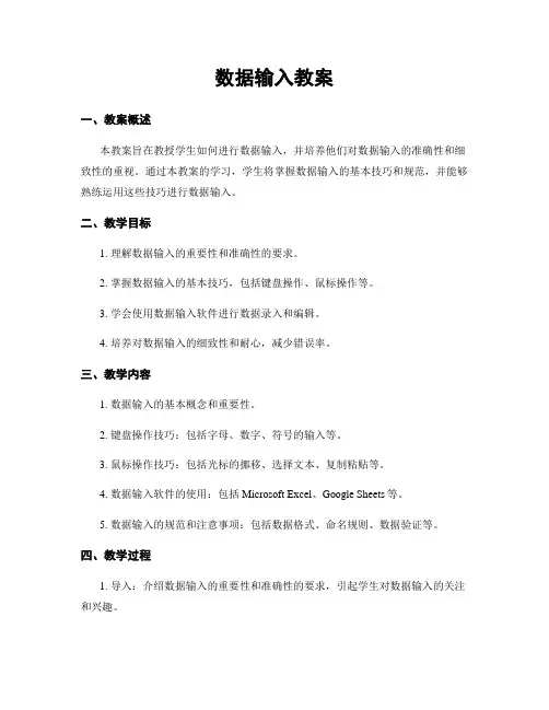 数据输入教案