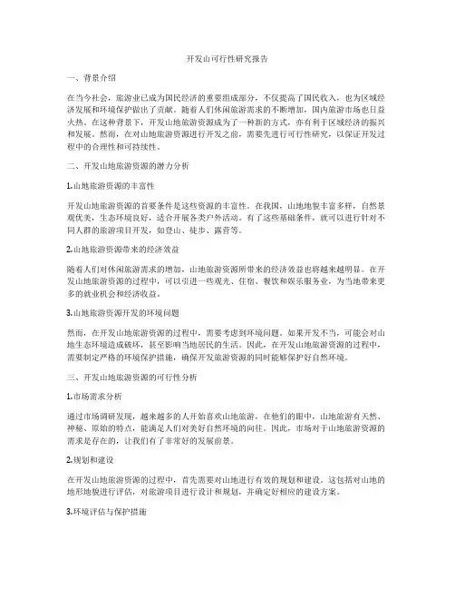 开发山可行性研究报告