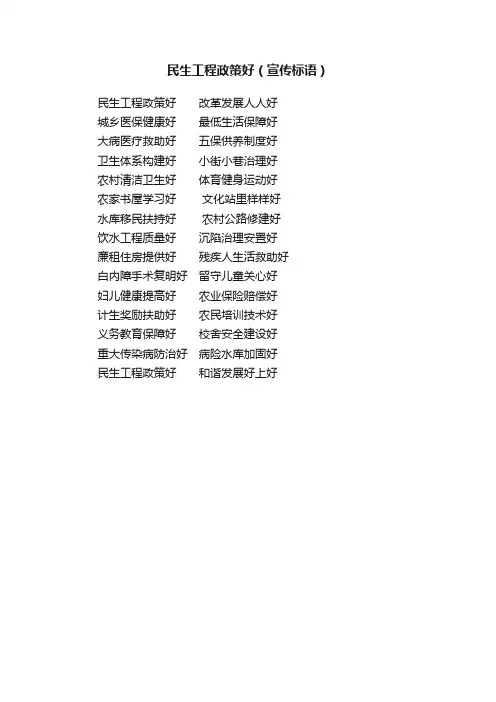 民生工程政策好（宣传标语）