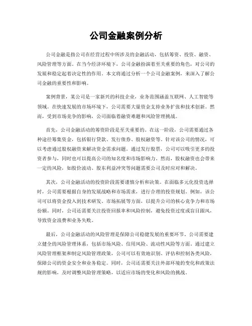 公司金融案例分析