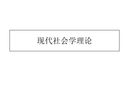 现代社会学理论复习资料