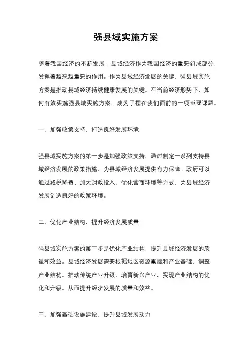 强县域实施方案