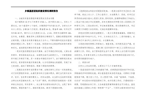 乡镇基层团组织建设情况调研报告