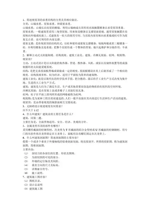 建筑概论重点