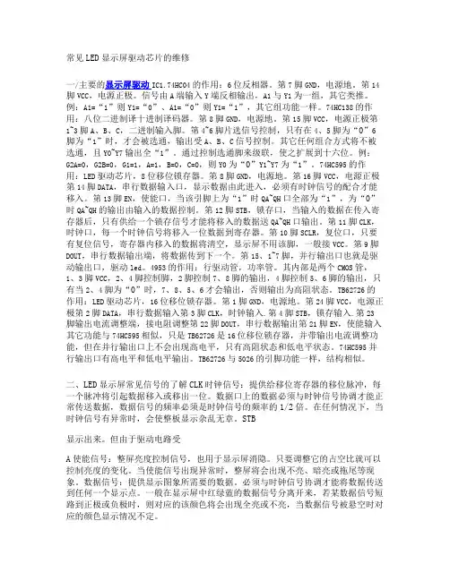 常见LED显示屏驱动芯片的维修(精)