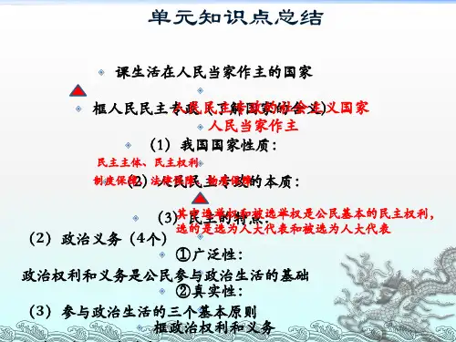 高一必修二政治生活第一单元知识点总结