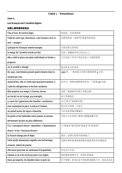 新大学法语3_Unite15_课文翻译工作总结