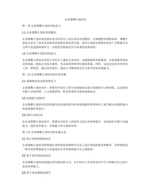 企业雏鹰计划培训