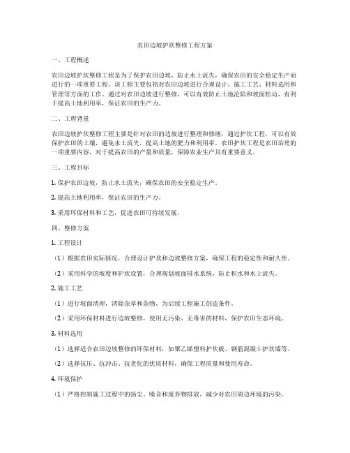 农田边坡护坎整修工程方案