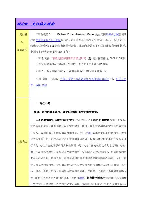 钻石定位图模型