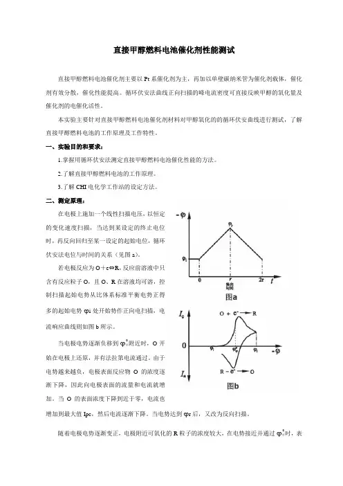 直接甲醇燃料电池催化剂性能测试