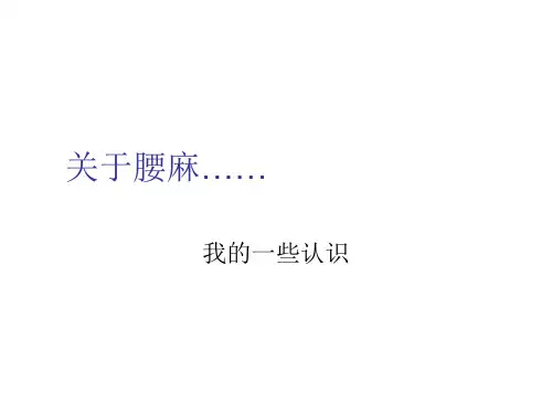 关于腰麻_我的一些认识ppt参考课件