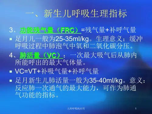 儿科呼吸机应用培训课件