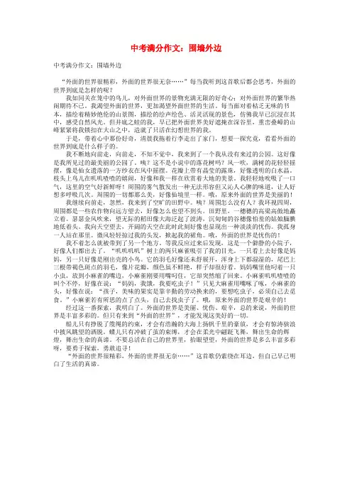中考语文满分作文围墙外边