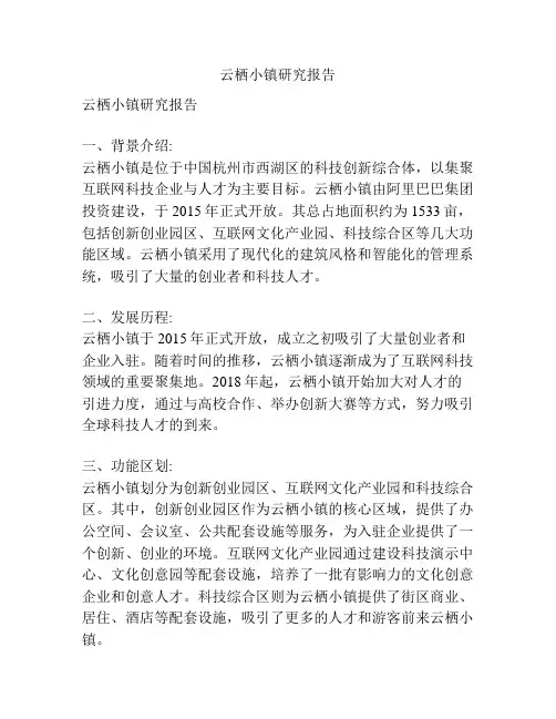 云栖小镇研究报告