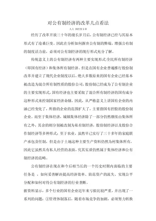 对公有制经济的看法【精选文档】