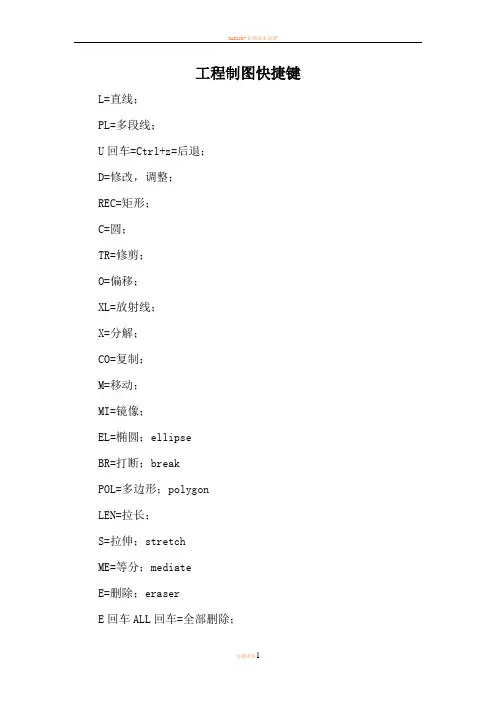 CAD制图快捷键(最快最全)