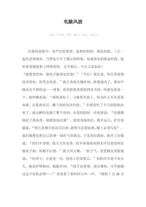 电脑风波450字作文