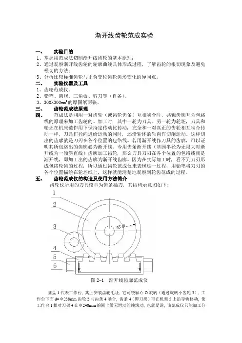 渐开线齿轮范成实验