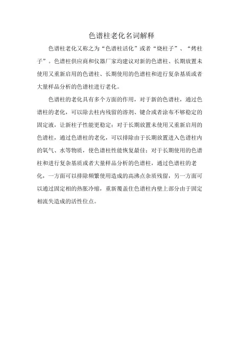 色谱柱老化名词解释