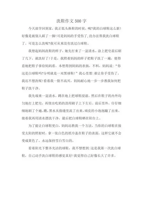 洗鞋作文500字